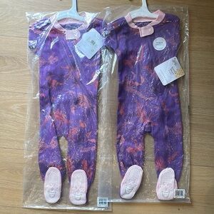 Set of 2-Burt’s Bee Baby Dinosaur Sleeper Onesie